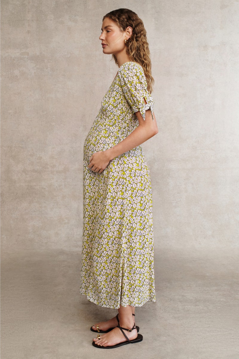Kitty Blow Sleeve Maternity Midi Dress by Seraphine - Photo 1