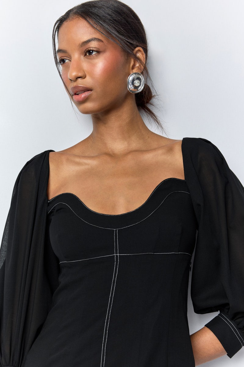 Black Midi Dress by Philosophy di Lorenzo Serafini - Photo 3