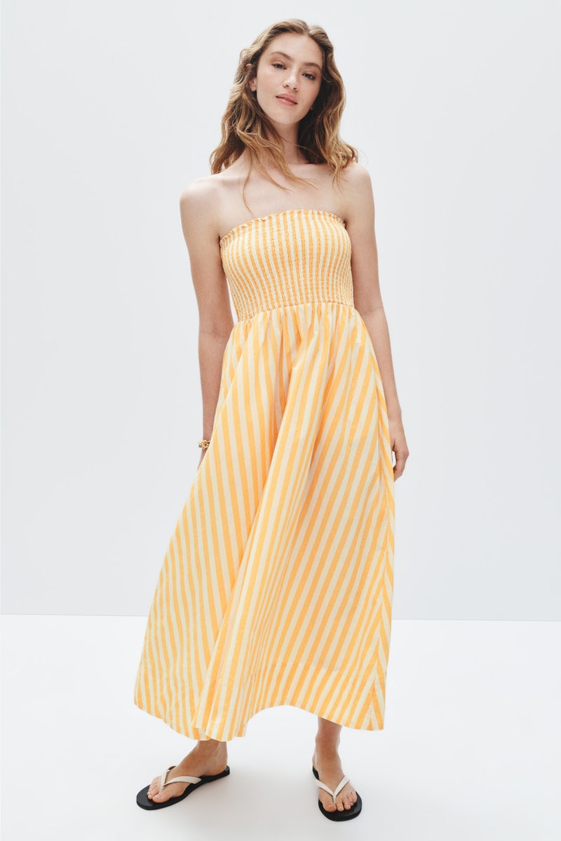 Smocked Strapless Dress by Marine Layer - Photo 0