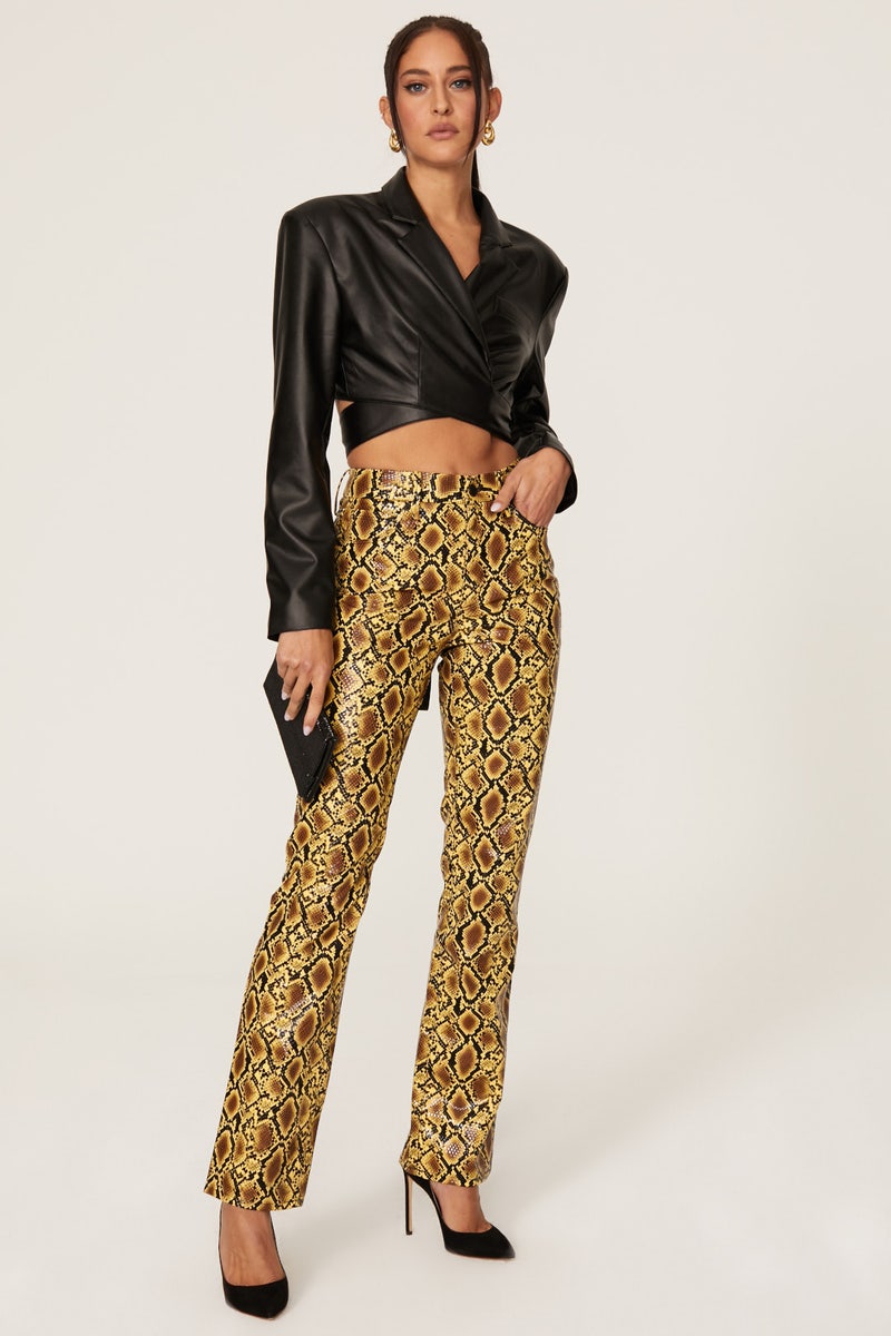 Faux Leather Wrap Blazer by Ronny Kobo - Photo 0