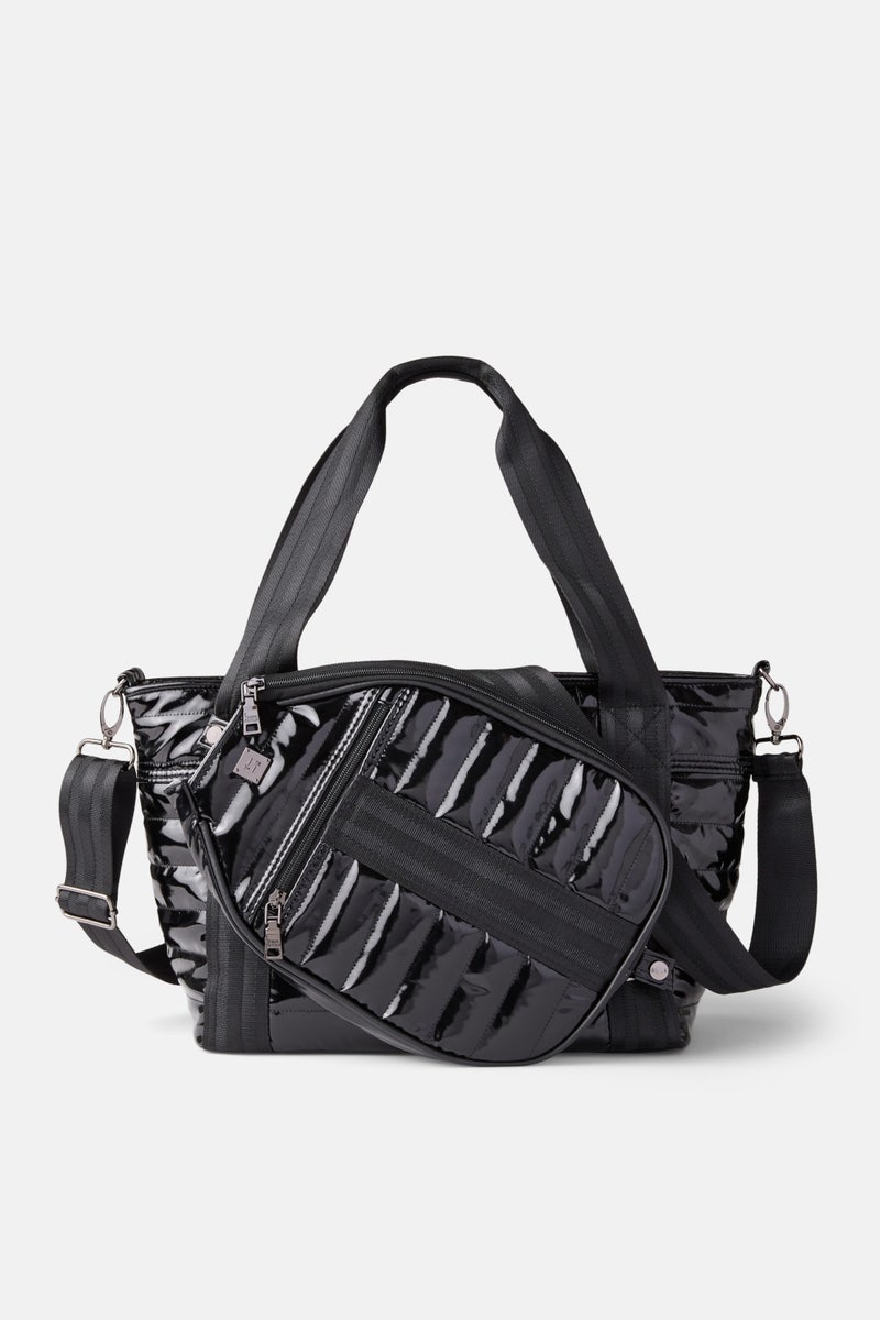Black Patent Ace Of The Court Pickleball Bag by Think Royln Accessories - Photo 0