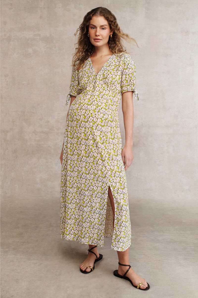 Kitty Blow Sleeve Maternity Midi Dress by Seraphine - Photo 0