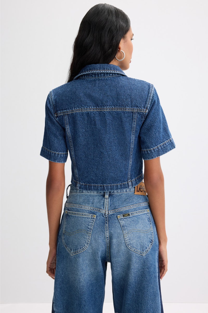 Denim Trucker Short Sleeve Top by Joe's Jeans - Photo 2